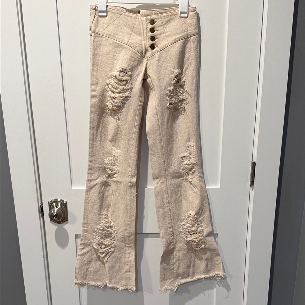 NWOT’s Women’s Chintamani Alchemistry Distressed Flare Jeans